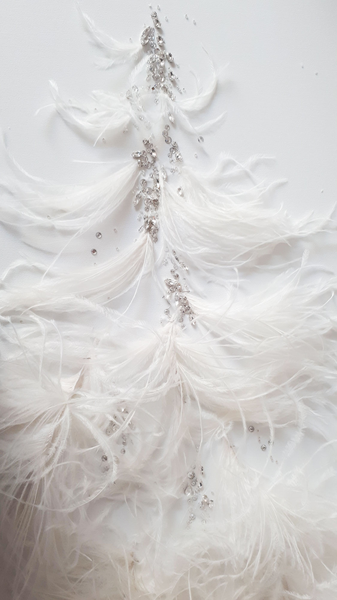 Broderie de plume et strass