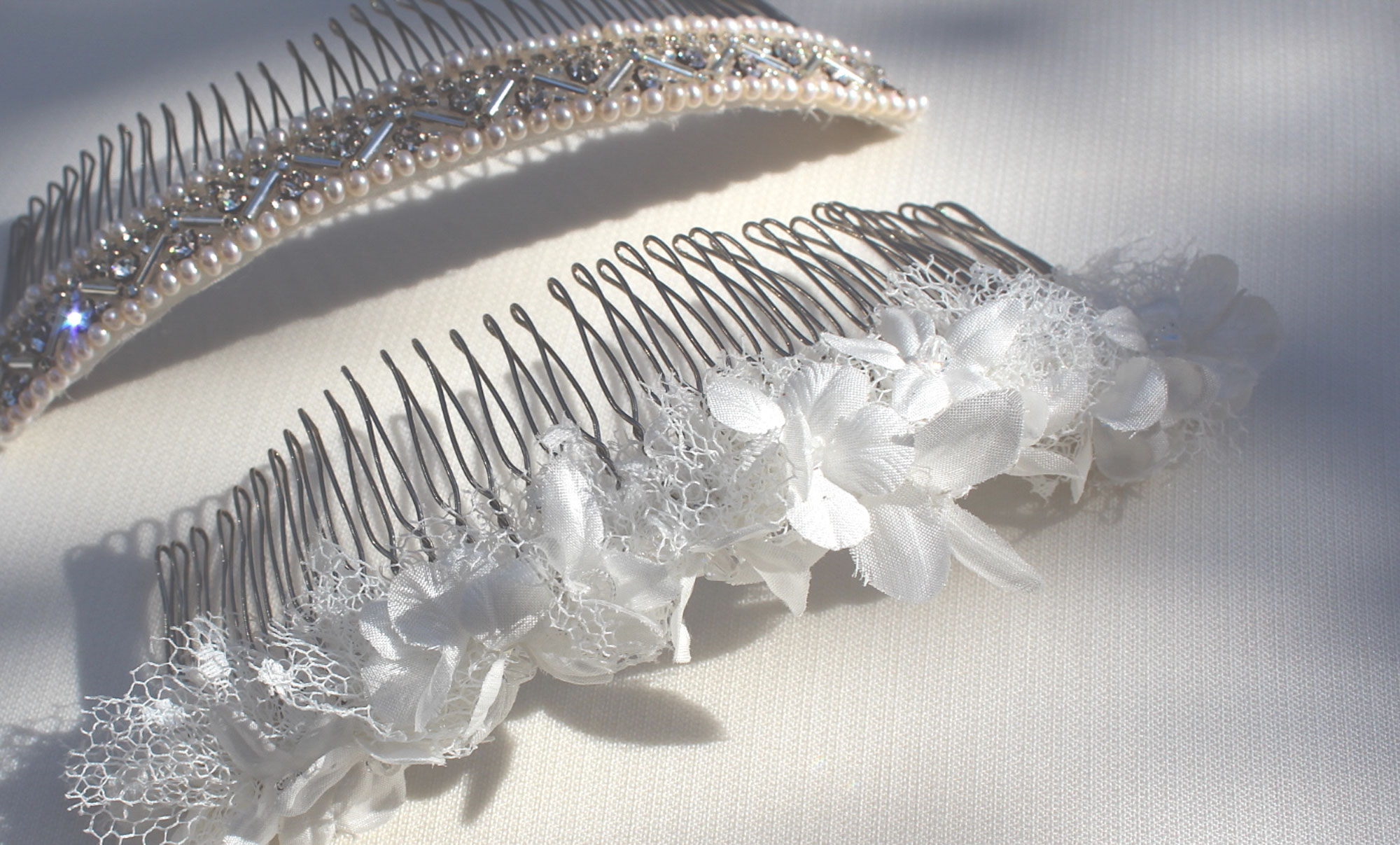 Peignes pour voile de mariée rebrodé
