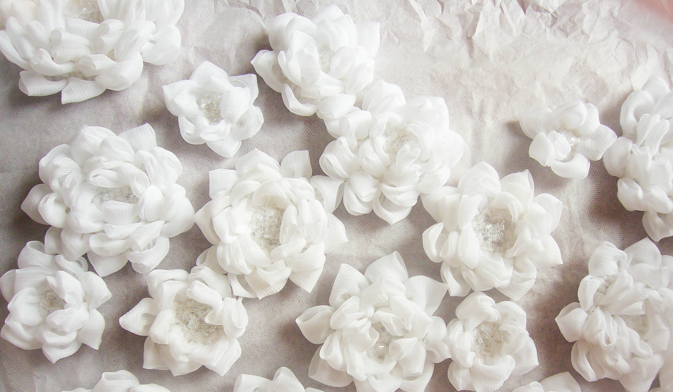 fleurs en mousseline de soie